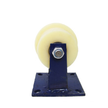 6 inch flat plate rigid nylon single side track casters